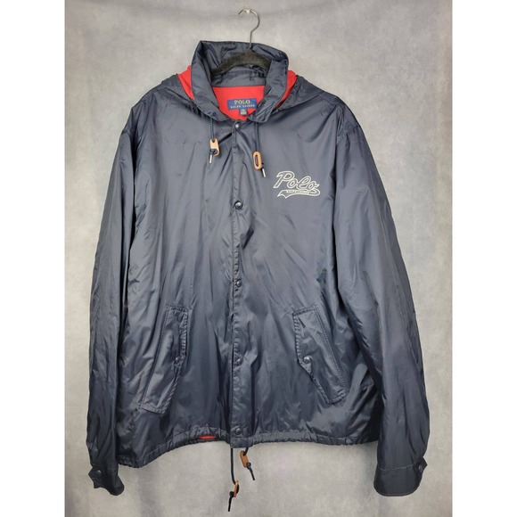 Polo Ralph Lauren‎ Men's Navy Blue Hooded Windbreaker Jacket